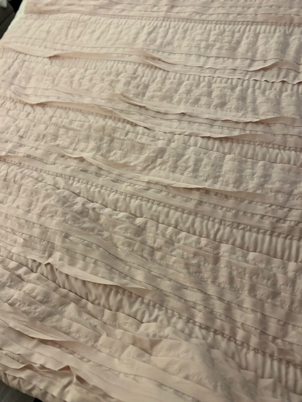 Pottery Barn Teen Pretty Pleats Blush Pleated Comforter Set plus Two Shams